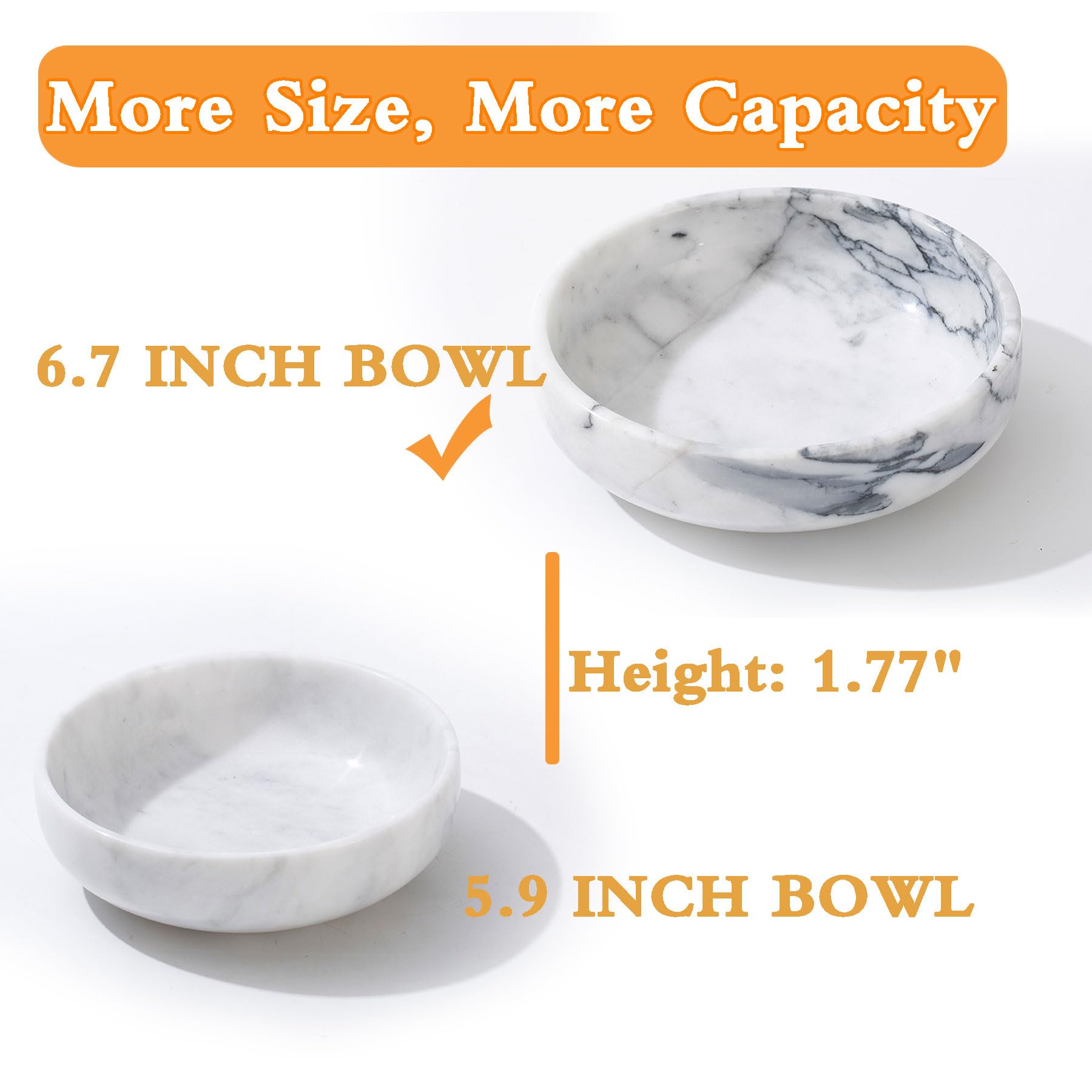 CM CHIC MONDAY marble bowl close-up highlights natural veining and craftsmanship
