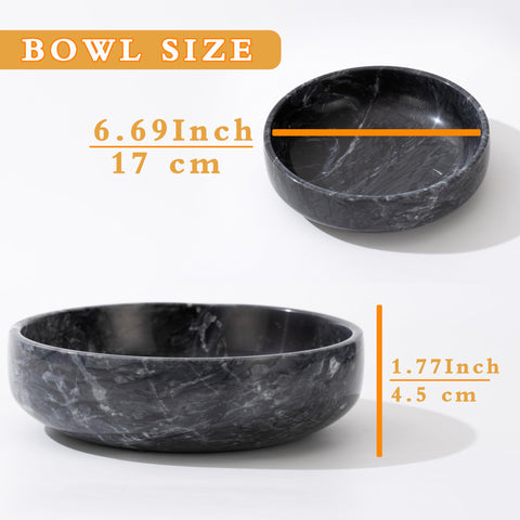 CM CHIC MONDAY marble key bowl in natural black, ideal entryway catchall.