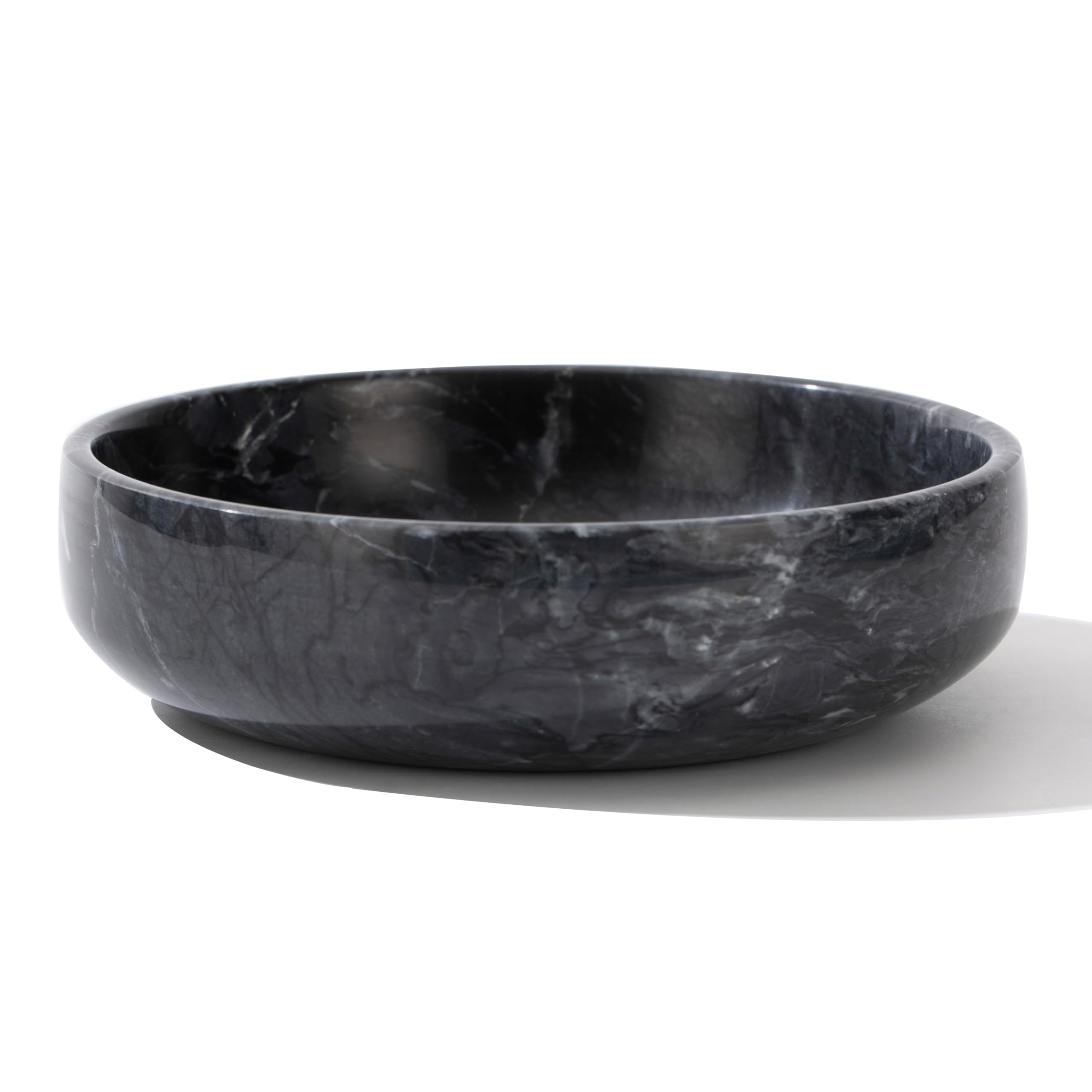 CM CHIC MONDAY 6.7-inch natural black marble bowl, stylish centerpiece and catchall.