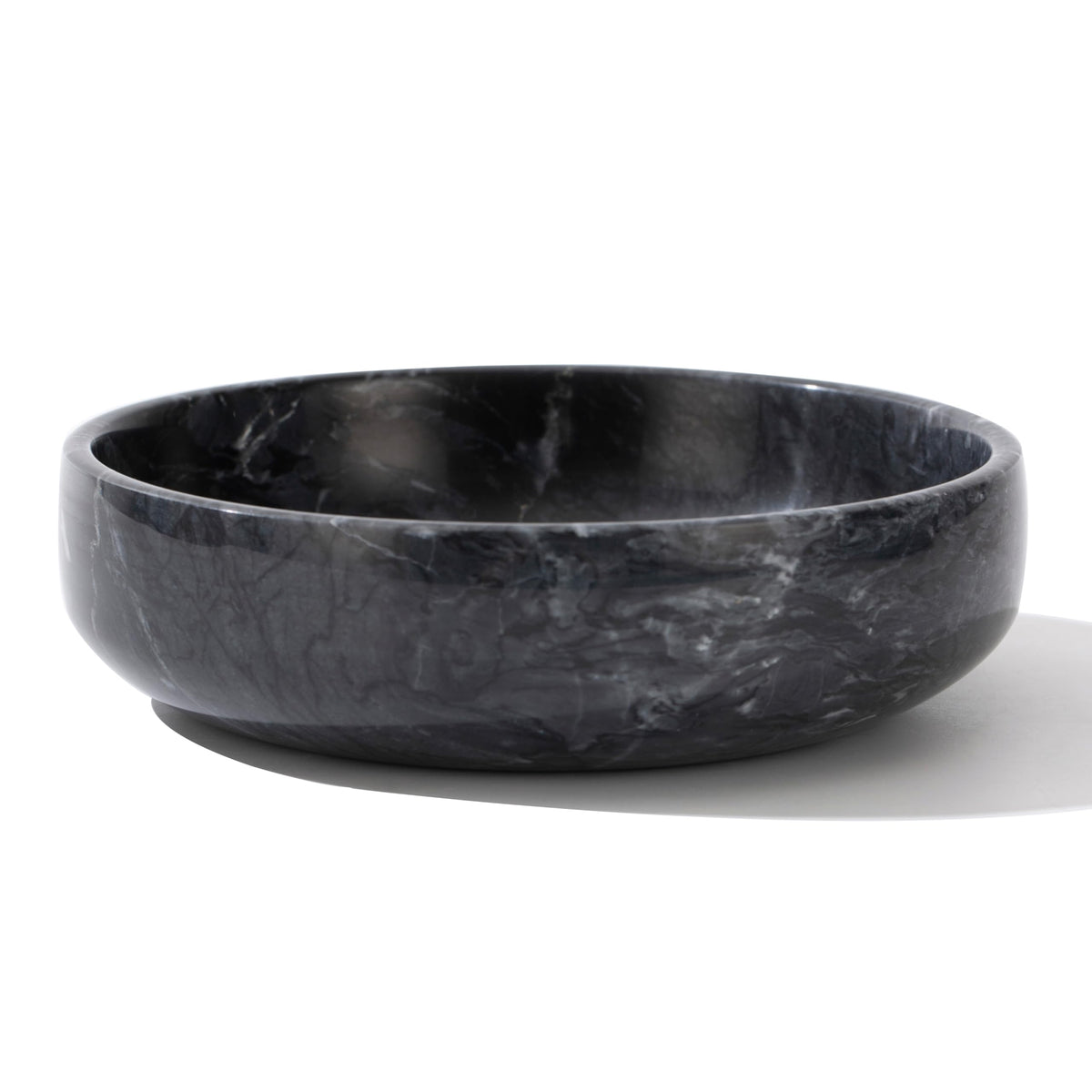 CM CHIC MONDAY 6.7-inch natural black marble bowl, stylish centerpiece and catchall.