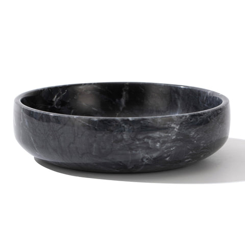 CM CHIC MONDAY 6.7-inch natural black marble bowl, stylish centerpiece and catchall.