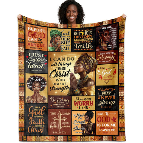 CMAJZIN prayer blanket for African American women offering cozy warmth for devotion.