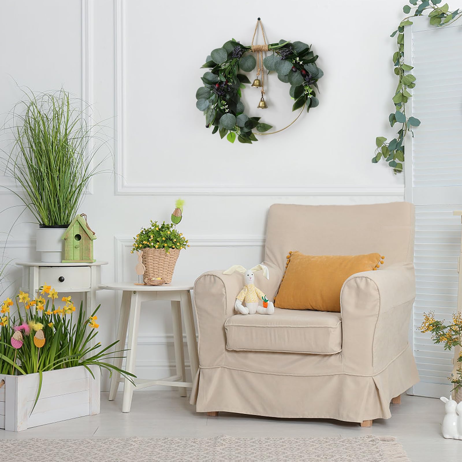 CMINAUS eucalyptus wreath wedding decor accents romantic spaces with greenery.