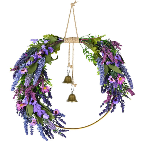 CMINAUS lavender wreath for front door highlighting spring color and curb appeal