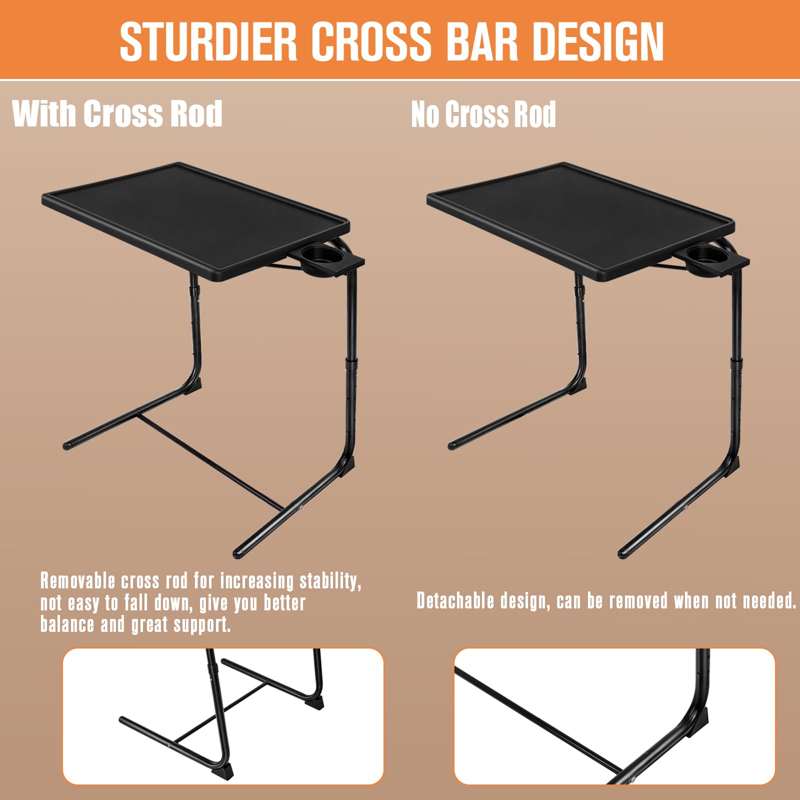 Foldable CMOOD TV Tray Table saves space under your sofa.