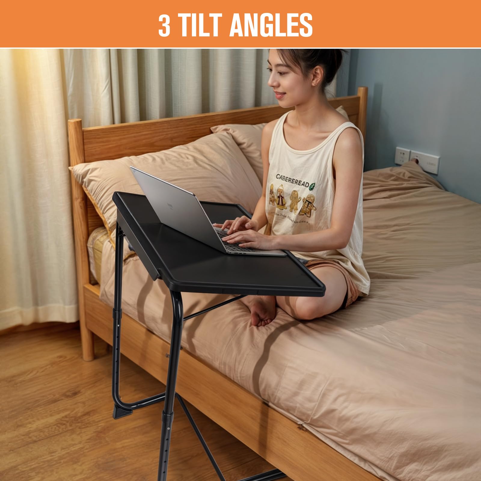 Removable cross rod enhances stability during meals or work.