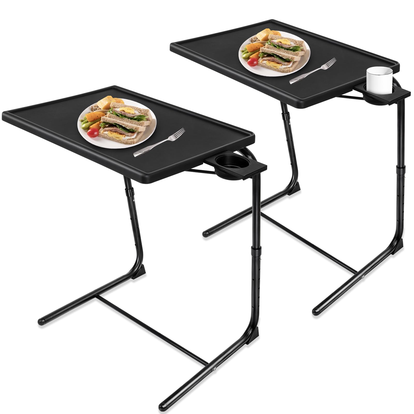 CMOOD TV Tray Table with tilted angles for versatile dining and viewing.
