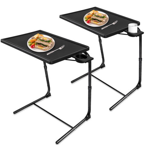 CMOOD TV Tray Table with tilted angles for versatile dining and viewing.