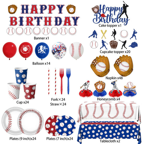 CMUSKO baseball napkins 48pcs with glove-shaped design for quick cleanups