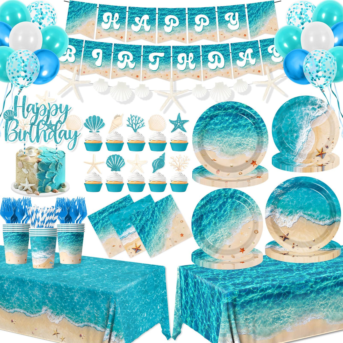 CMUSKO beach party banner adds festive ocean vibes to birthdays