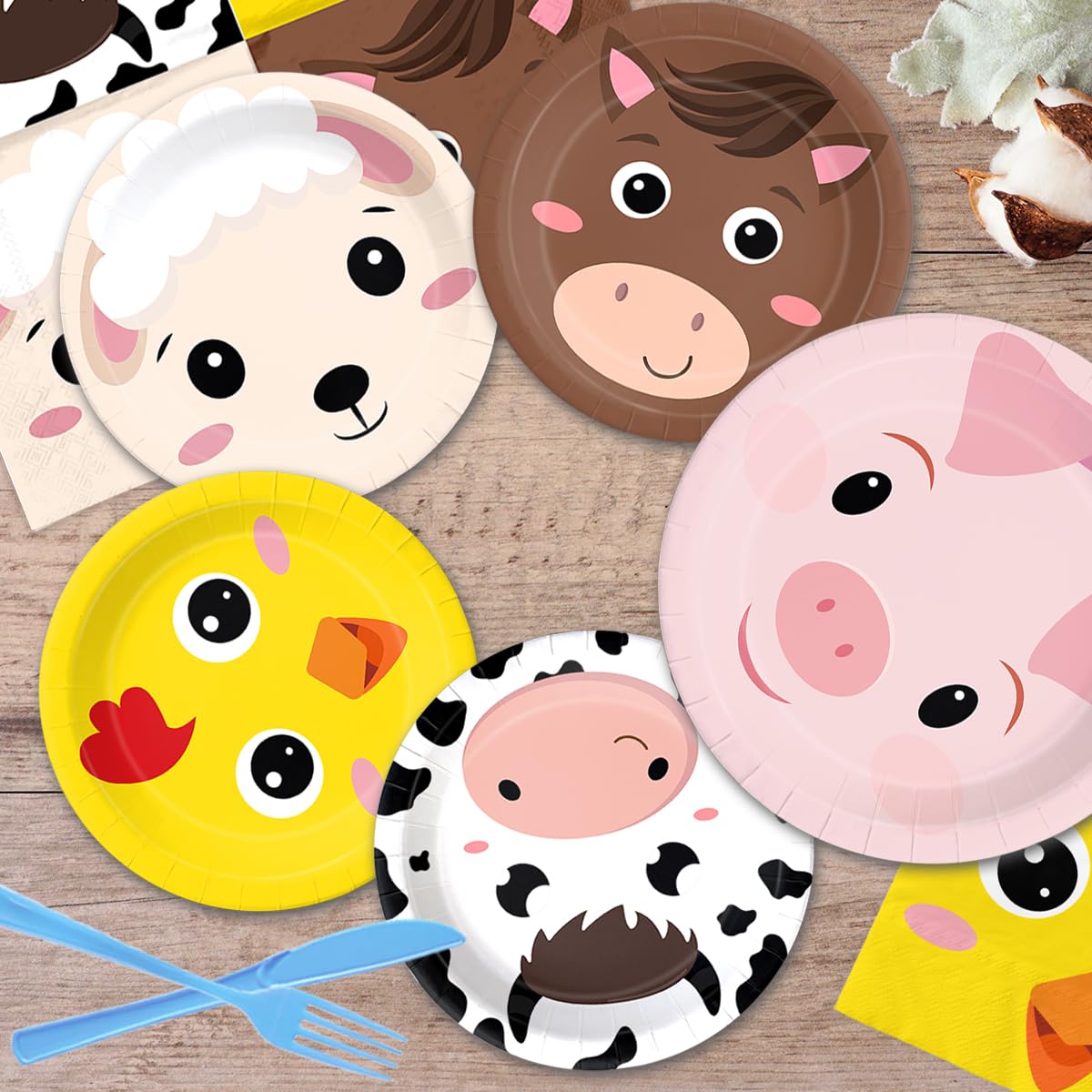 CMUSKO farm birthday cups for 9oz servings with spill-friendly design