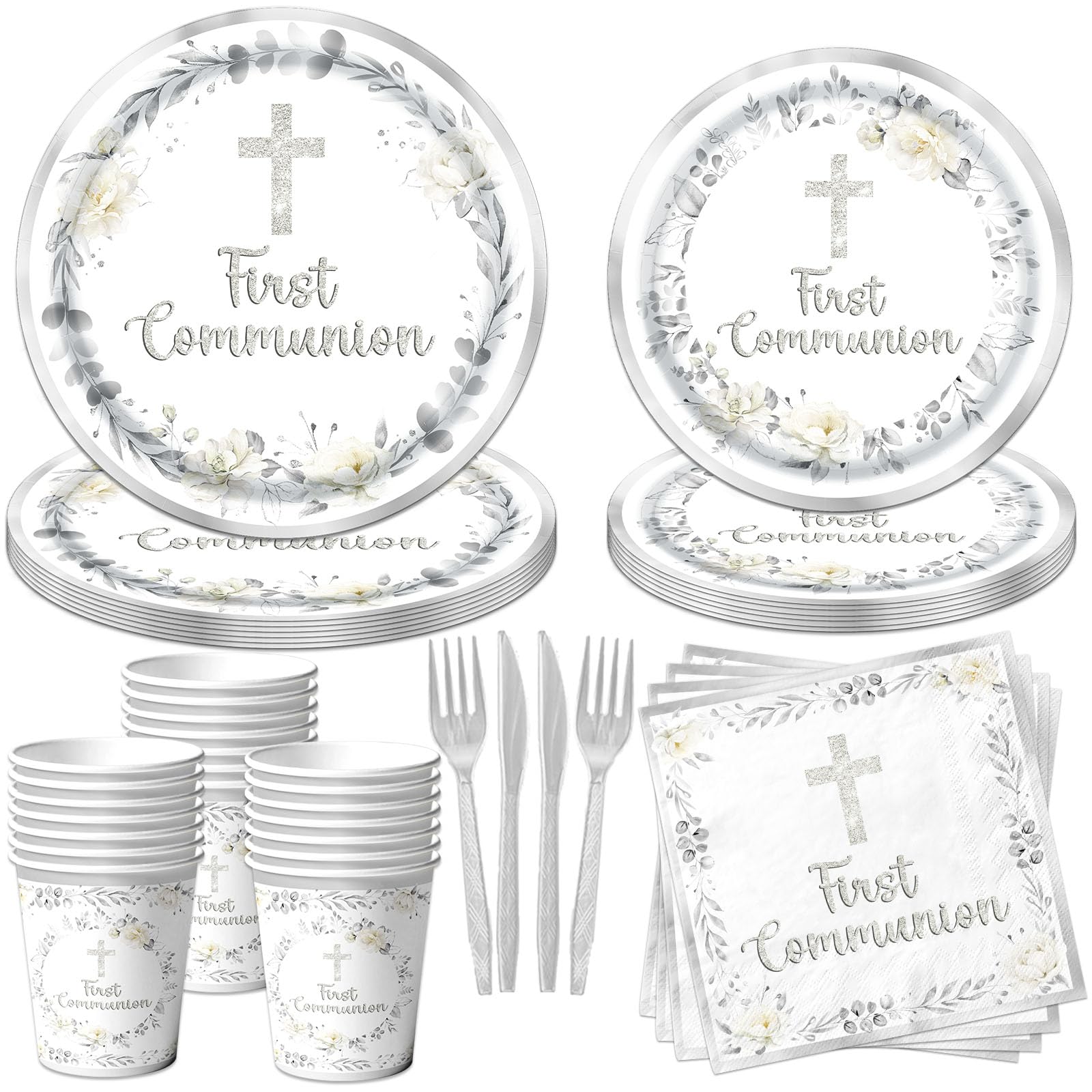 CMUSKO first communion dinner plates for a polished, festive table setting