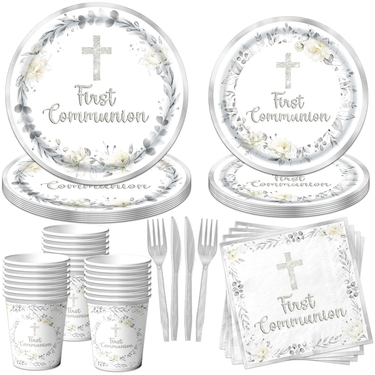 CMUSKO first communion dinner plates for a polished, festive table setting