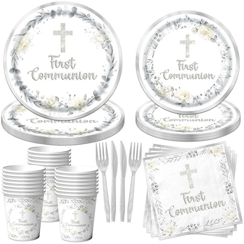 CMUSKO first communion dinner plates for a polished, festive table setting