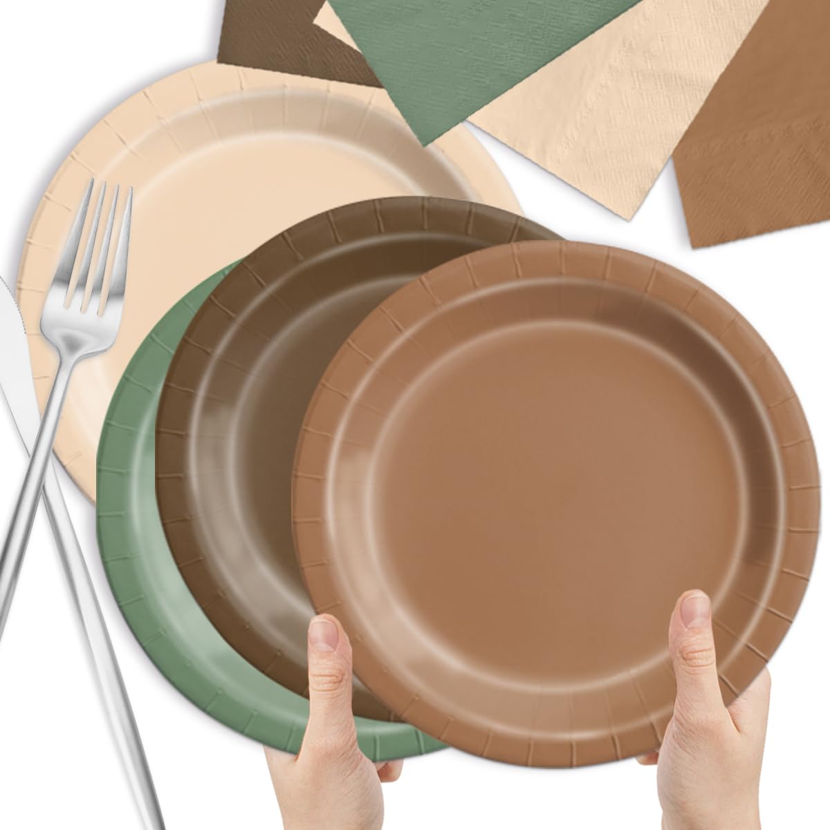 CMUSKO forest theme tableware kit simplifies party prep and cleanup.