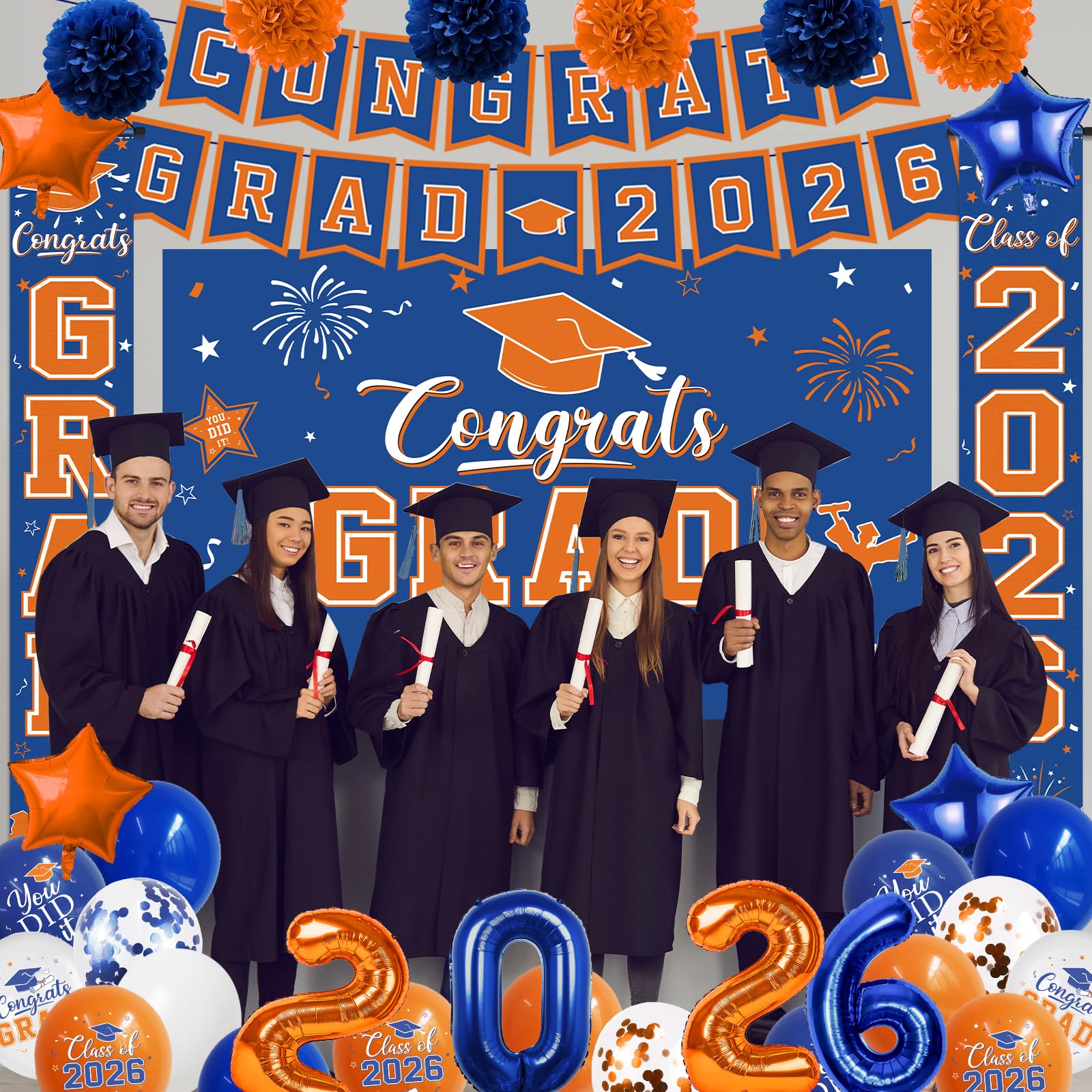 CMUSKO Graduation Backdrop 2026 — durable polyester backdrop for indoor outdoor setup