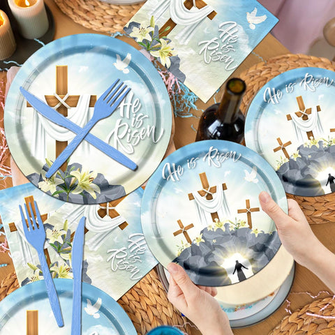 CMUSKO He is Risen cups for kid-friendly Easter drinks.