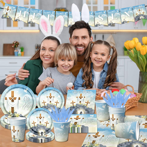 CMUSKO He is Risen napkins add festive, convenient cleanup.