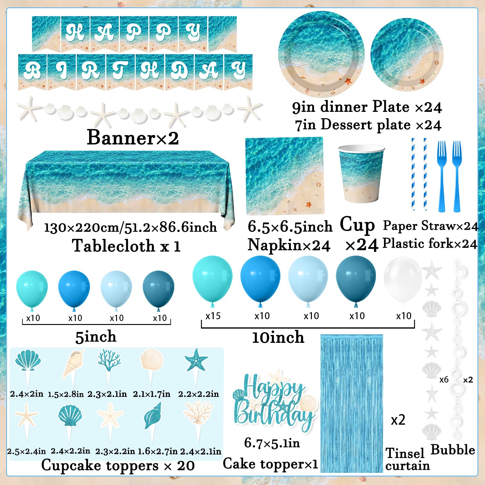 CMUSKO ocean balloons enhance color and party atmosphere