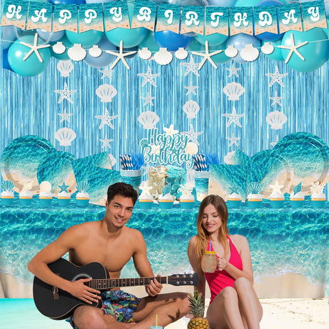 CMUSKO ocean waves tableware for easy cleanup after sun-filled celebrations
