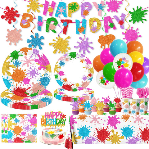 CMUSKO paint party banner adds bright art vibes to birthdays and showers.