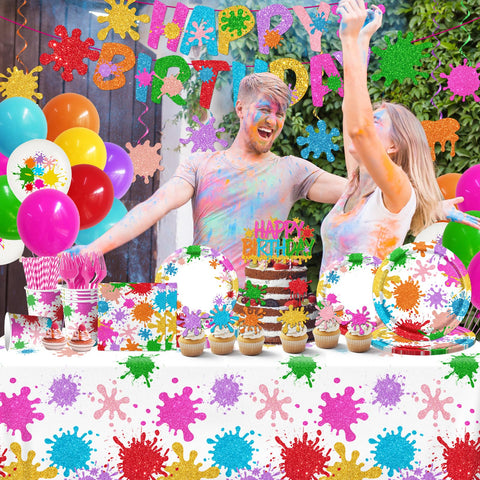 CMUSKO paint-splatter swirls create festive movement for photos and celebrations.