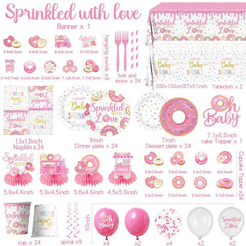 CMUSKO sprinkle tablecloth and banner cohesive backdrop for photos