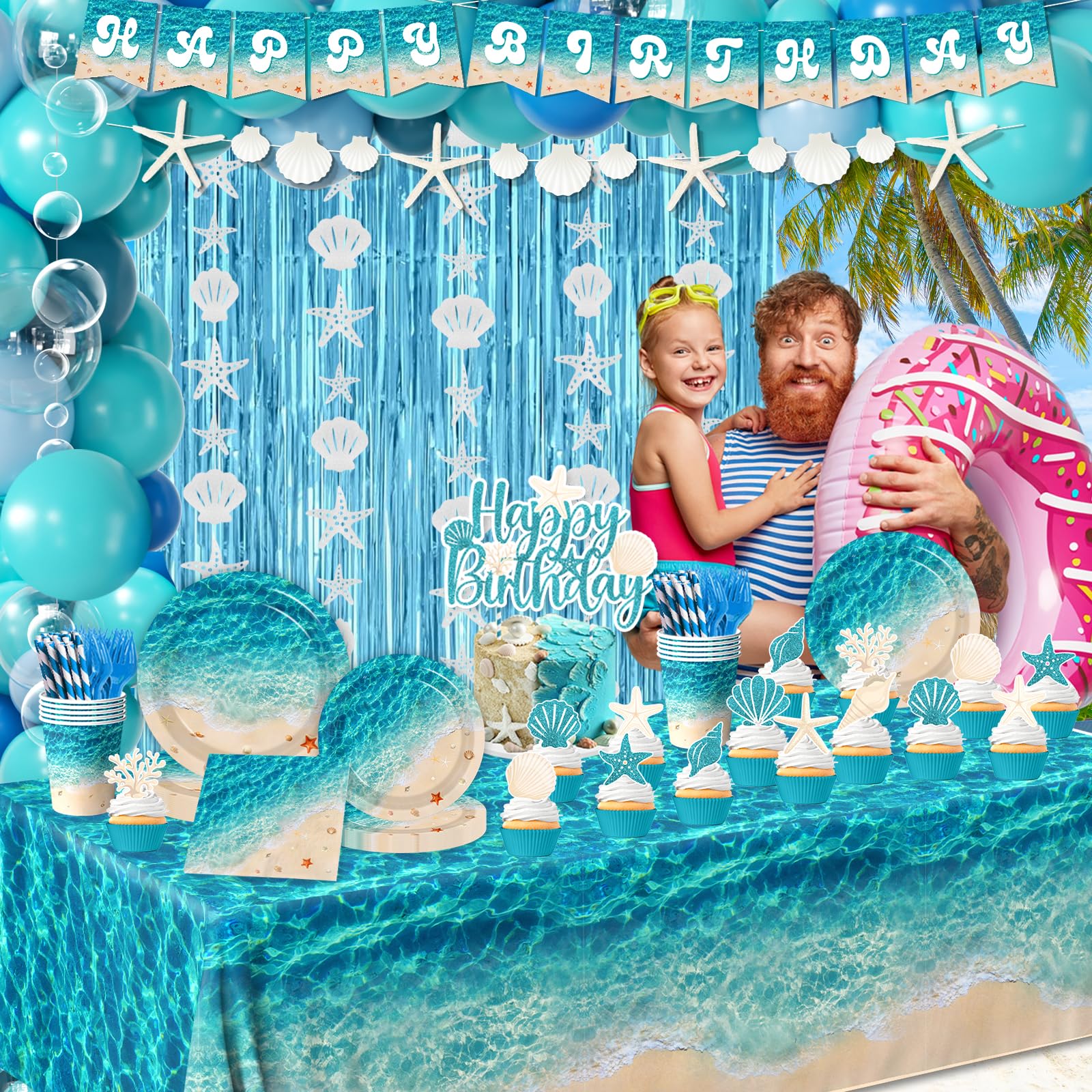 CMUSKO starfish shell banner adds coastal charm to any venue