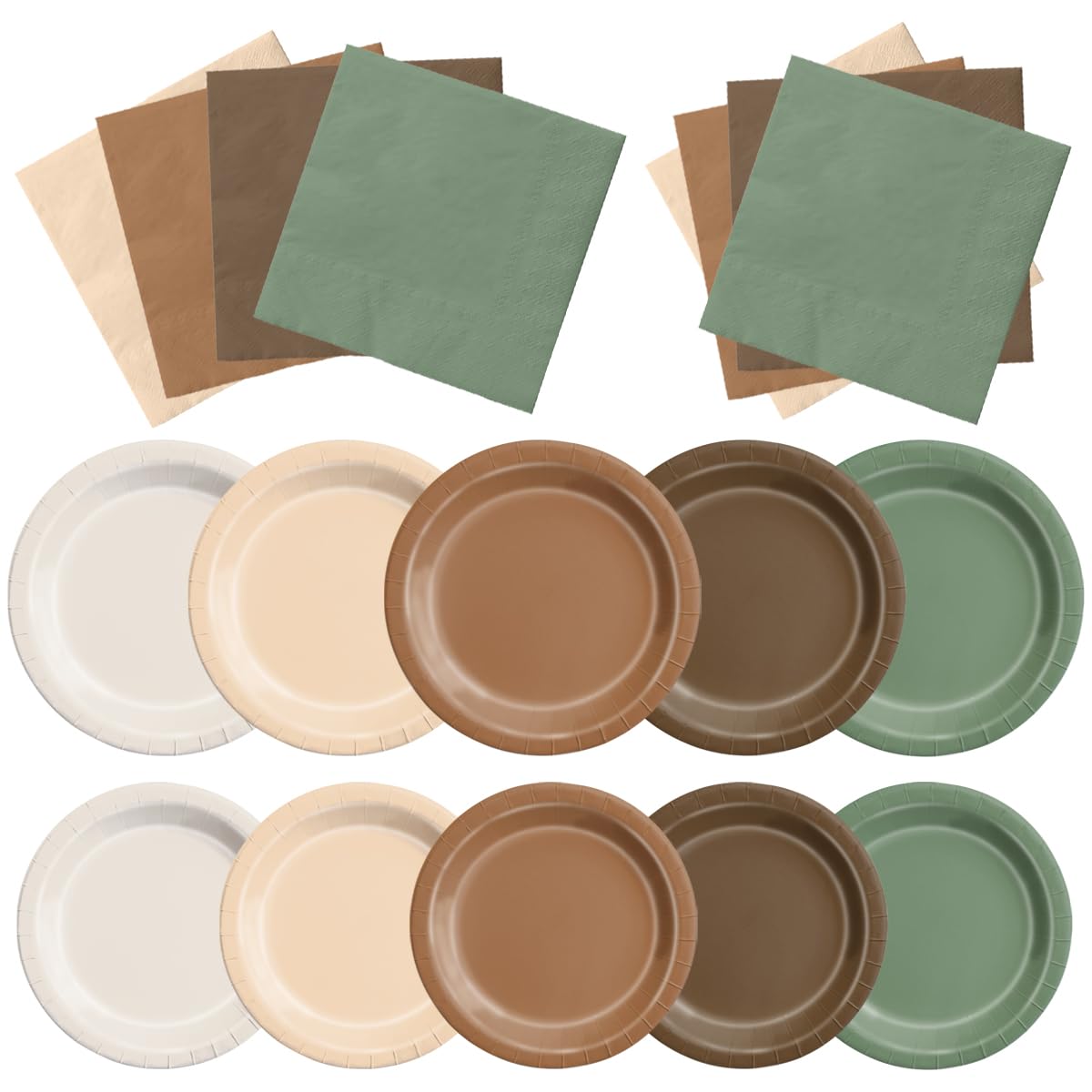 CMUSKO woodland baby shower 9-inch plates add vivid forest colors to your event.