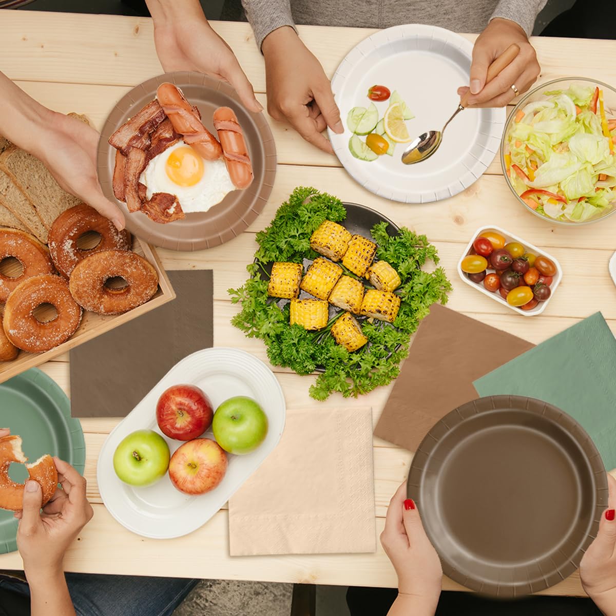 CMUSKO woodland party supplies kit serves up to 50 guests with cohesive décor.