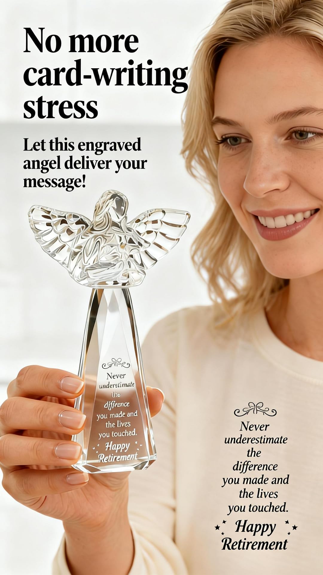 CNCRMEM 6-inch crystal angel compact and hand-held