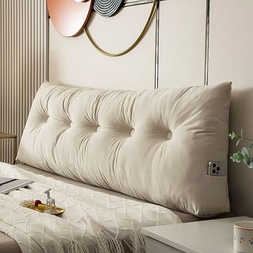 CNSMAK triangular wedge headboard pillow twin XL provides comfortable reading support.