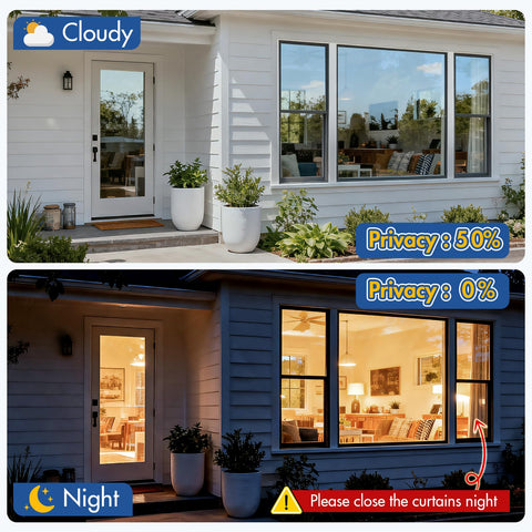 Coavas clear outward view from inside during daytime with privacy intact.