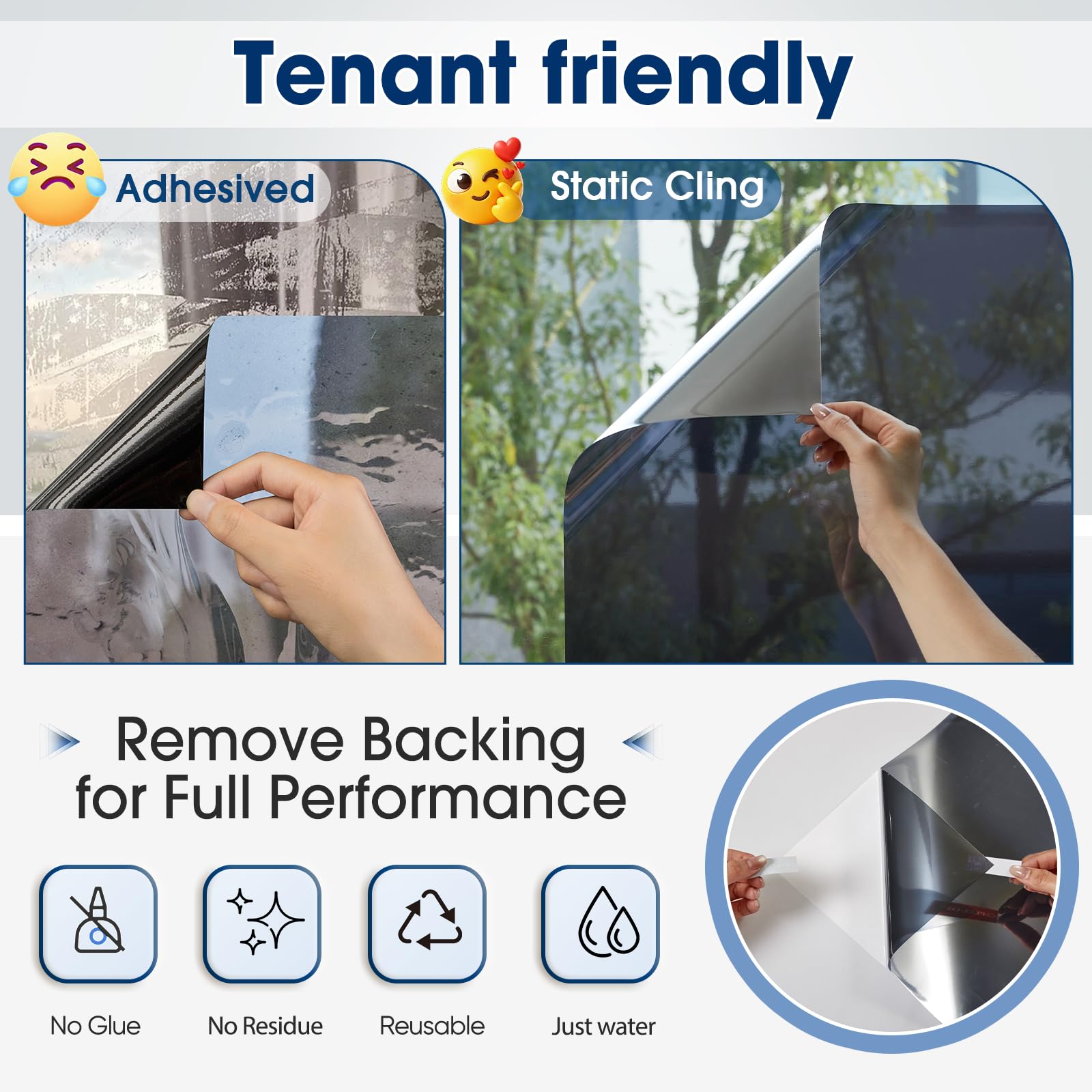 Coavas window film on a glass door offers privacy without sacrificing light.
