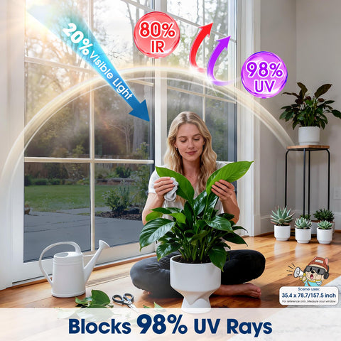 Coavas film blocks UV and heat for cooler rooms.