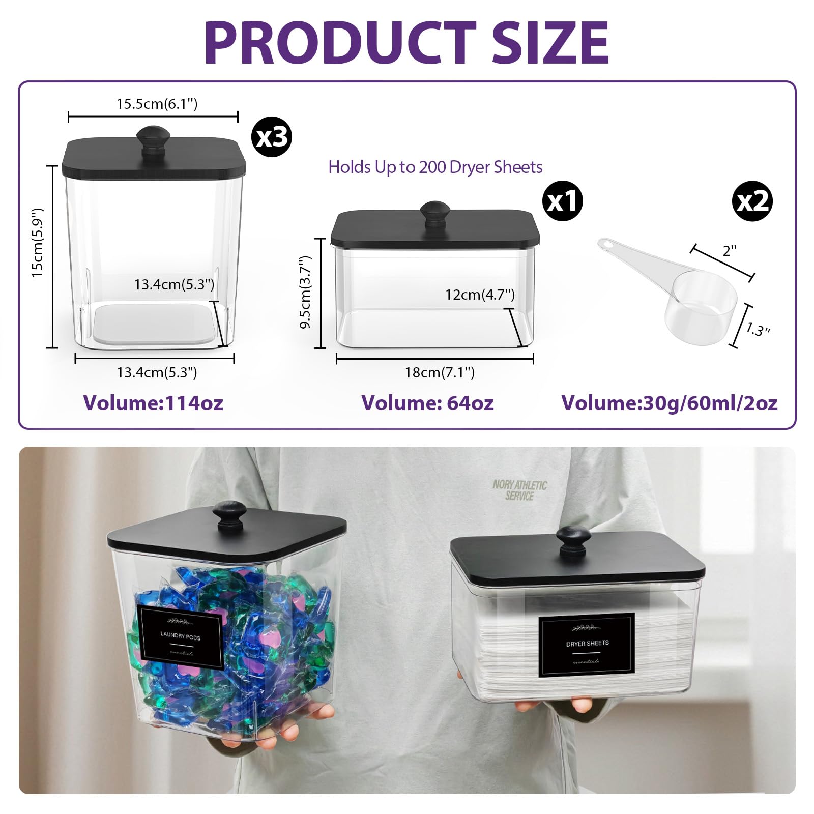 COAZEX powder detergent container wide mouth for quick refilling and scooping.