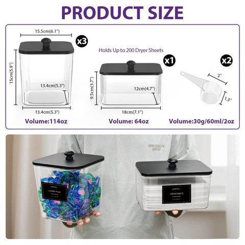 COAZEX powder detergent container wide mouth for quick refilling and scooping.