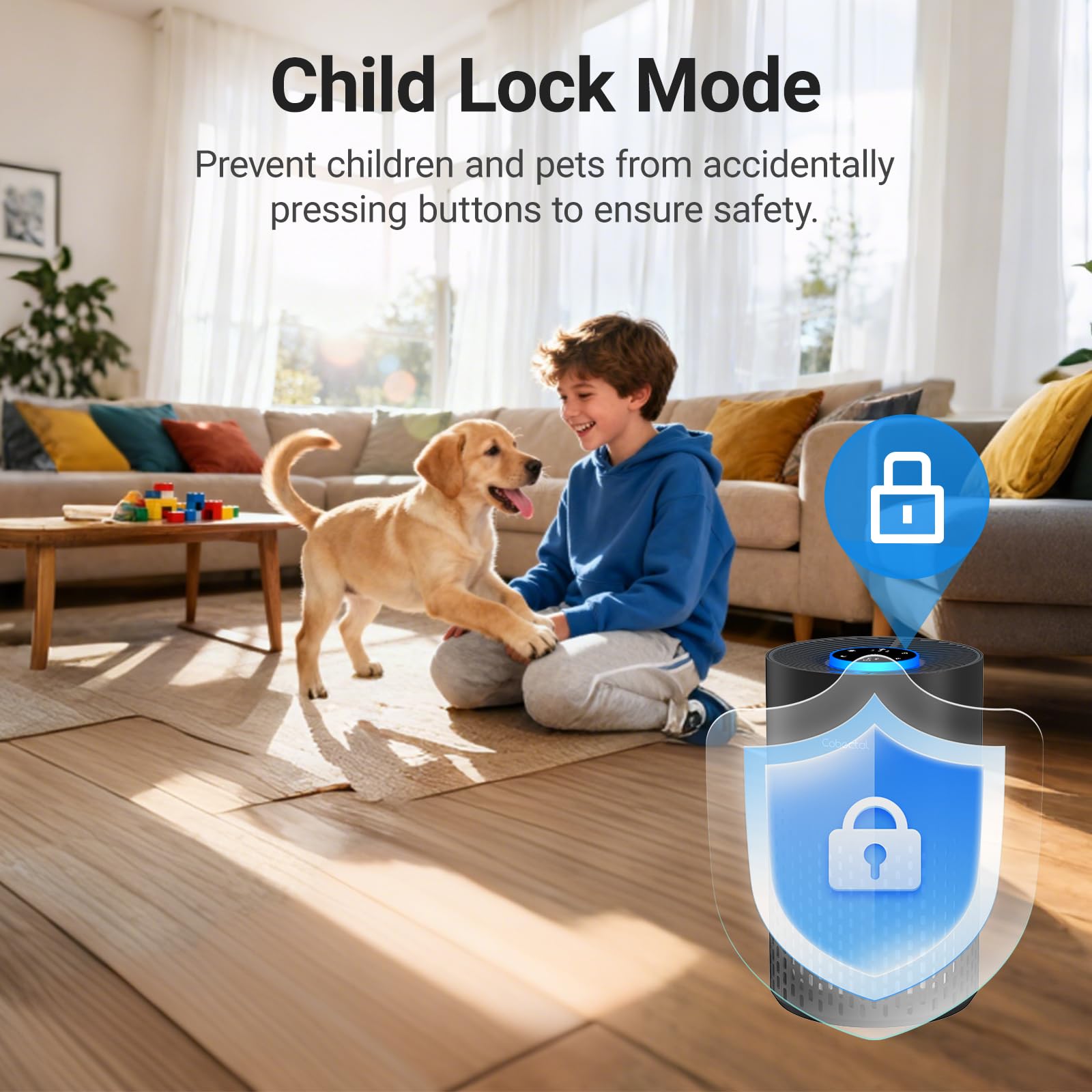 Child lock keeps curious hands safe during family use.