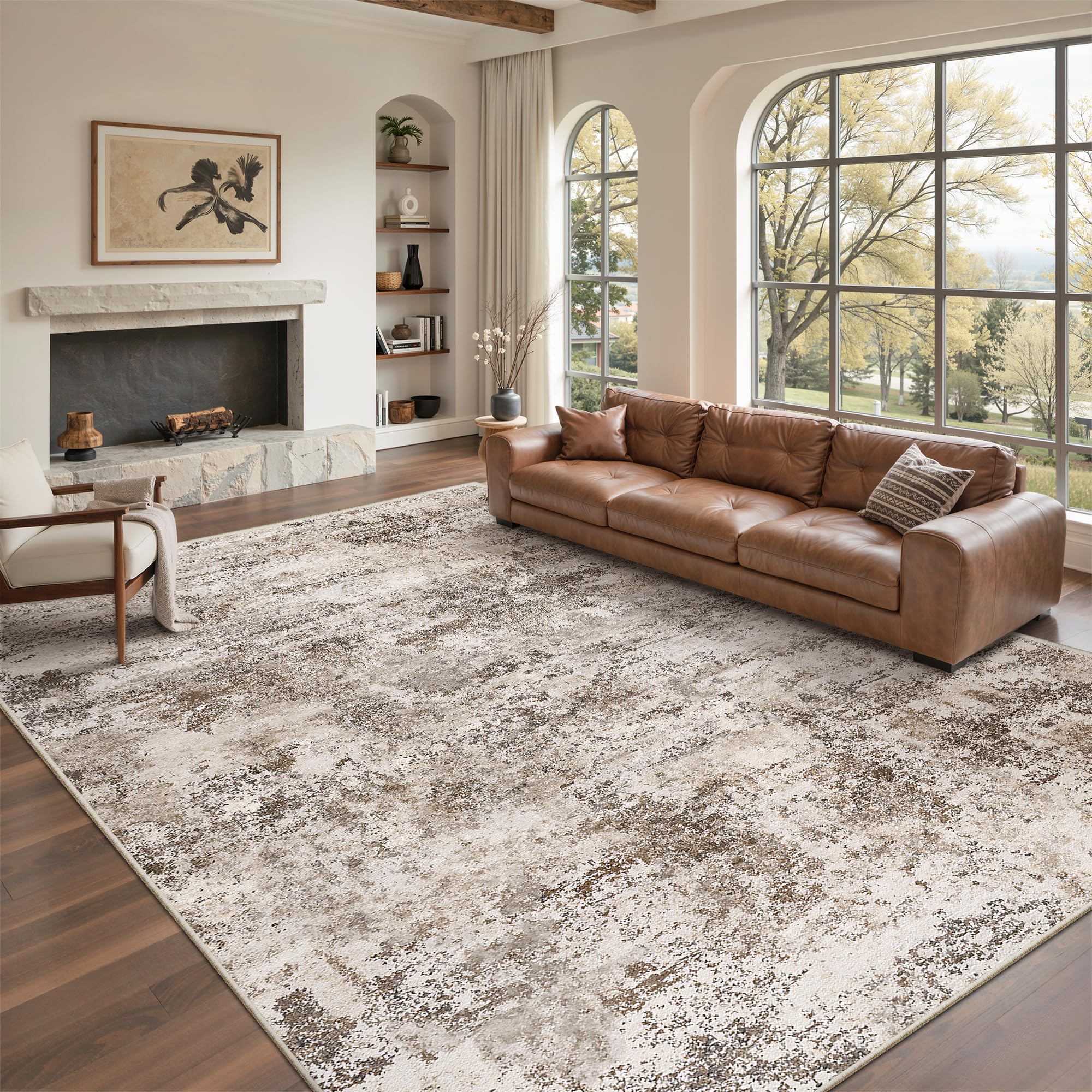 Cochyean 8x10 rug with washable surface, ideal for busy living rooms.