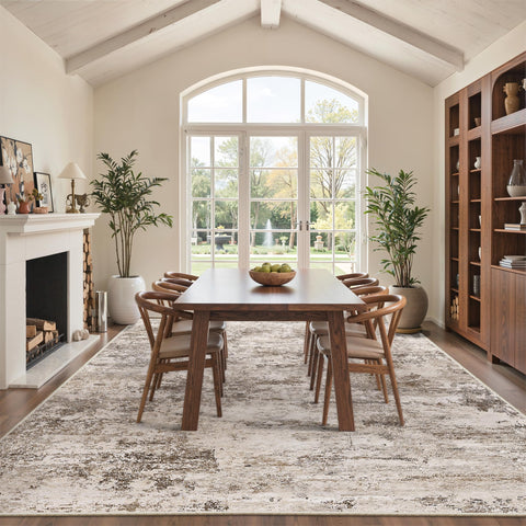 Cochyean abstract design rug adds elegance and ultra-thin profile.