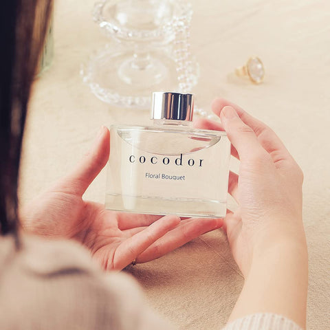 Cocodor Signature Reed Diffuser Packaging features gift-ready presentation for weddings, housewarmings, or holidays.