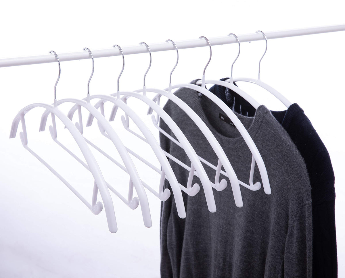Cocomaya contour hanger front view protects garments with a gentle contour.