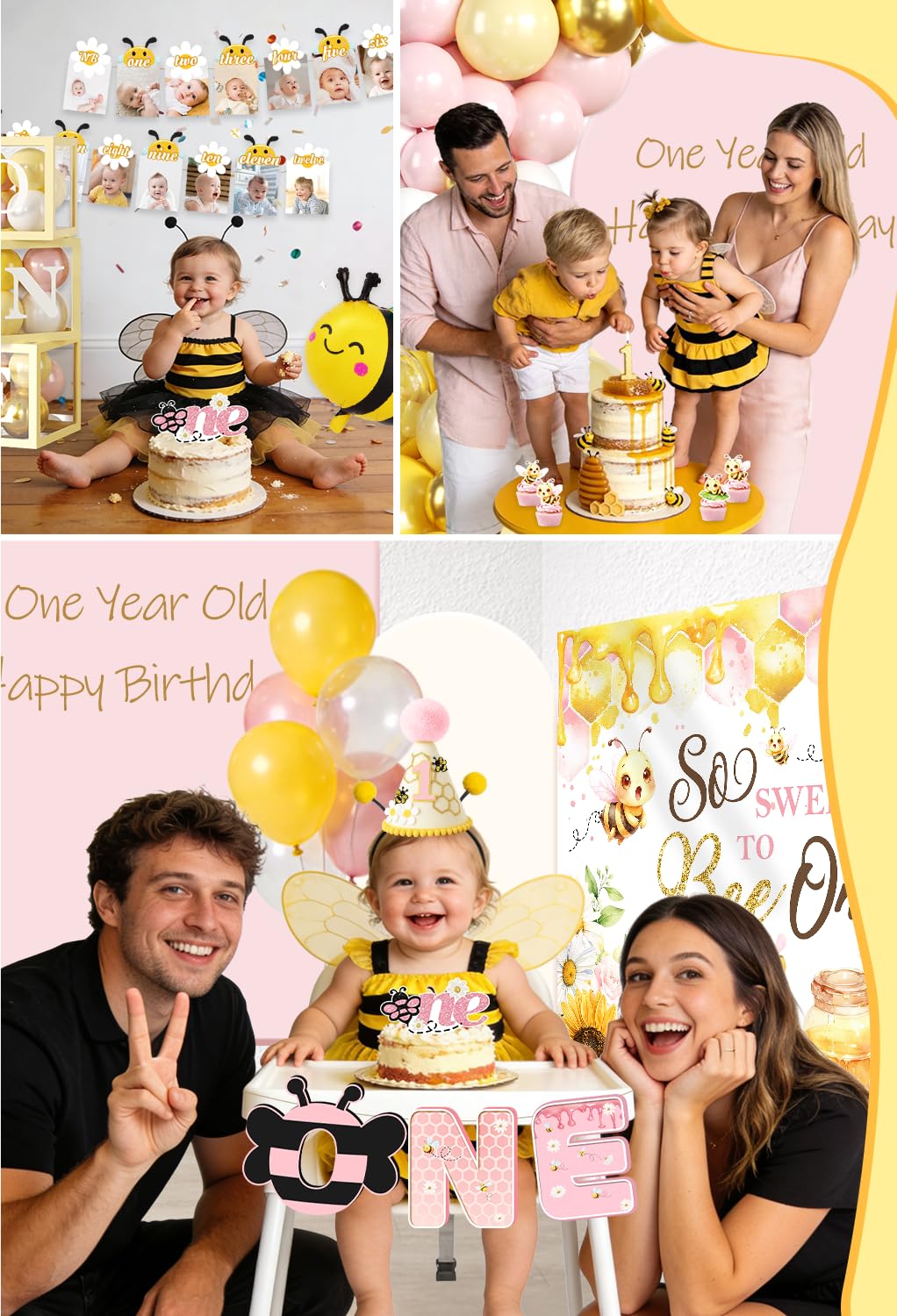 Cocomigo 1st birthday girl decoration elevates the party entry and focal area.