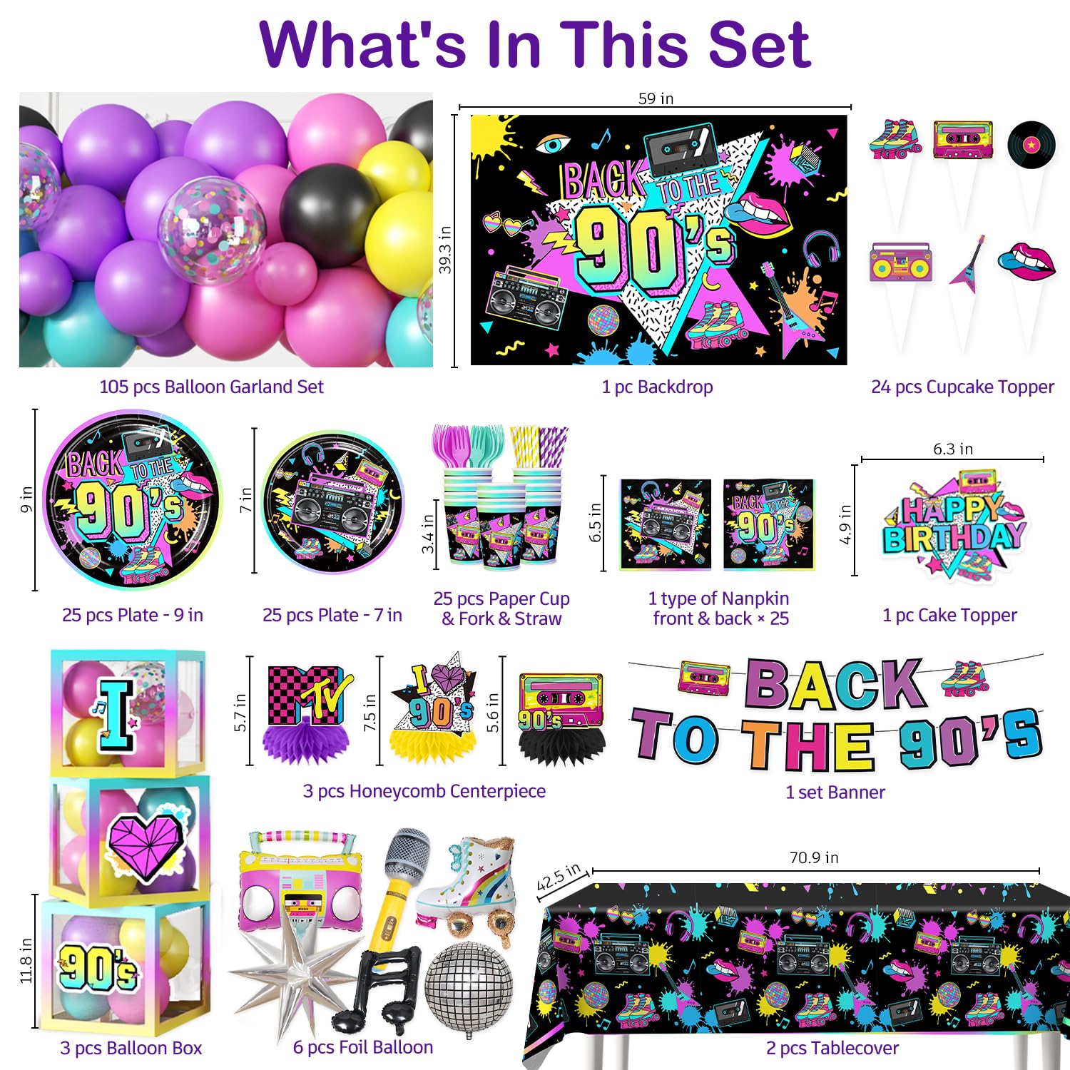 Cocomigo 90s banner adds bold retro flair to your party space