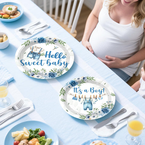 Cocomigo baby boy corsage complements the ensemble with a refined finish.