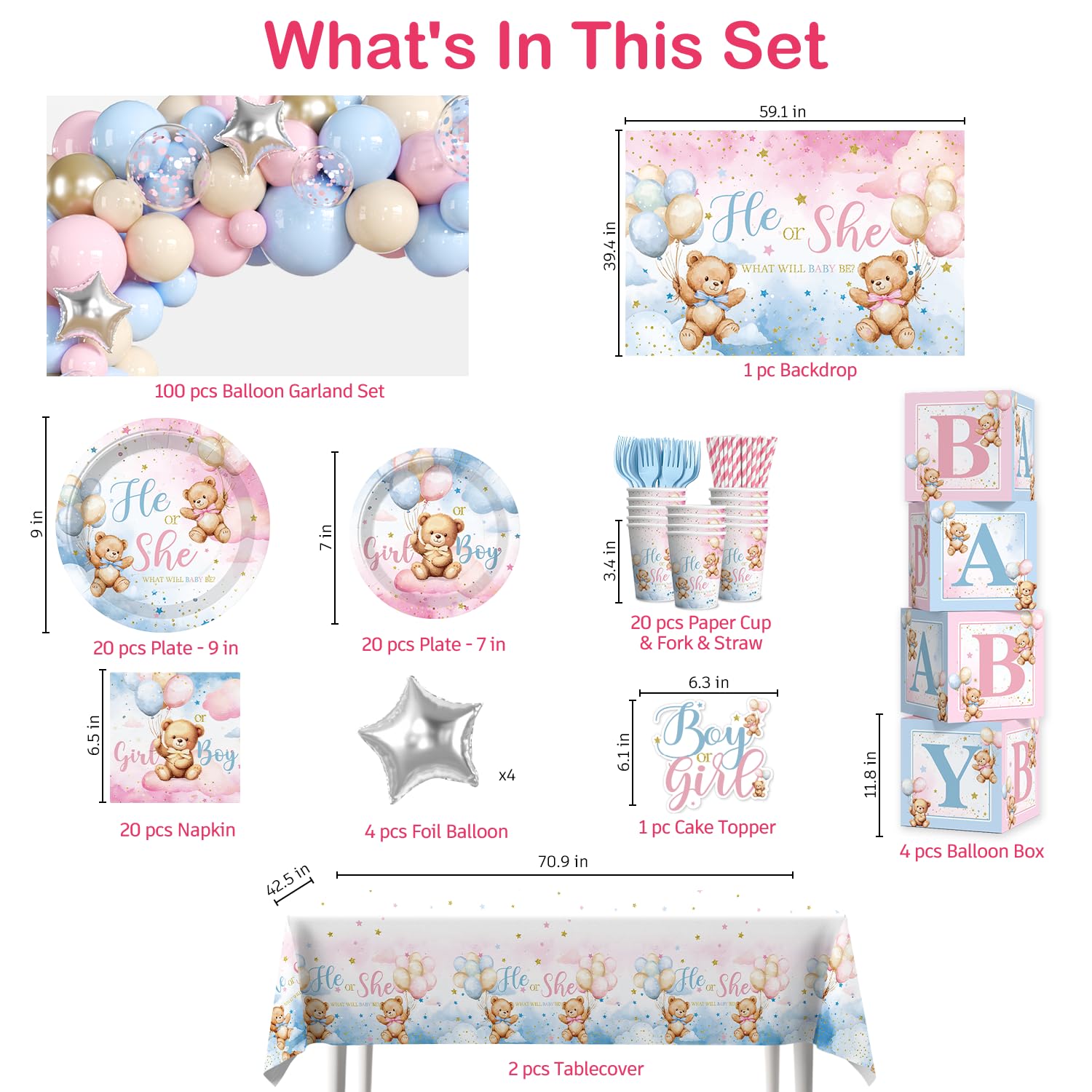 Cocomigo bear gender reveal balloons arch enhances party ambience for the reveal.