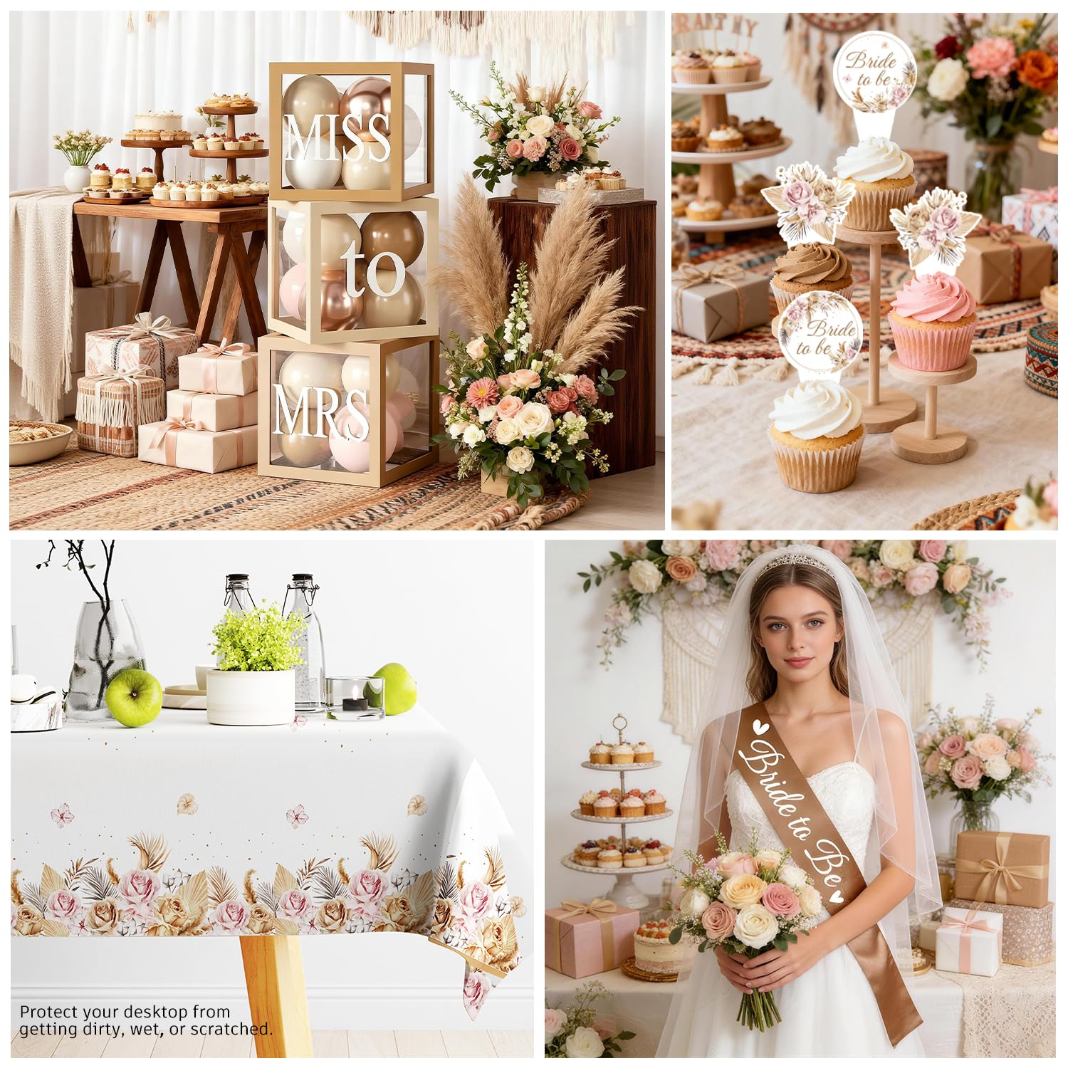 Cocomigo BRIDE foil balloon makes a bold photo backdrop accent.