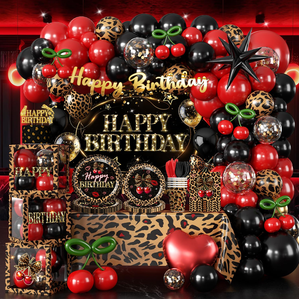 Cocomigo cheetah birthday backdrop for memorable party photos