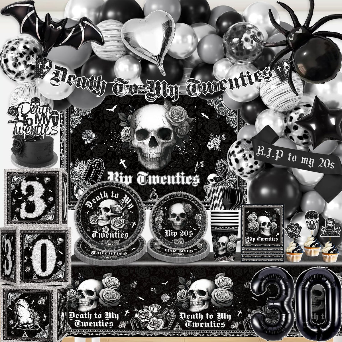 Cocomigo Death to My Twenties banner enhances 30th birthday decor and mood