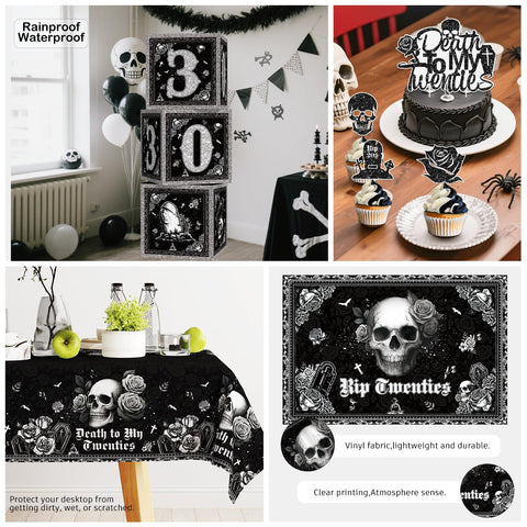 Cocomigo Death to My Twenties foil balloons add shine to the setup